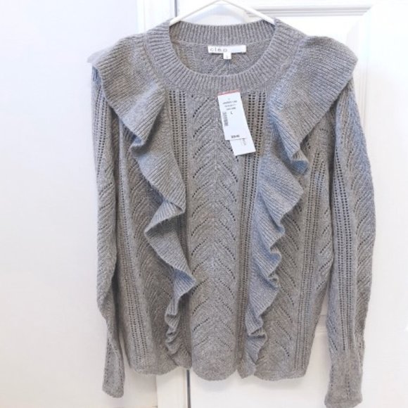 NEW Cleo Grey Knit Sweater Crewneck  (Size L) - Picture 1 of 3